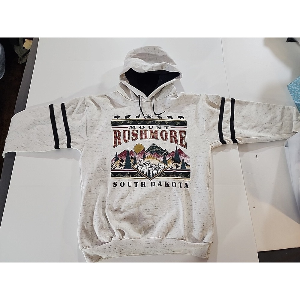 Vintage Mount Rushmore Sweatshirt Hoodie Mens Size Medium 90s South Dakota USA